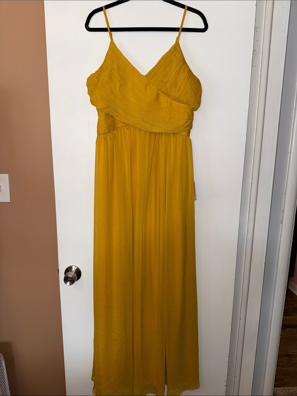 Lulus Spaghetti Strap Mustard Yellow Maxi Dress